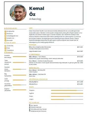 Arkeolog Cv Örnekleri cv indir